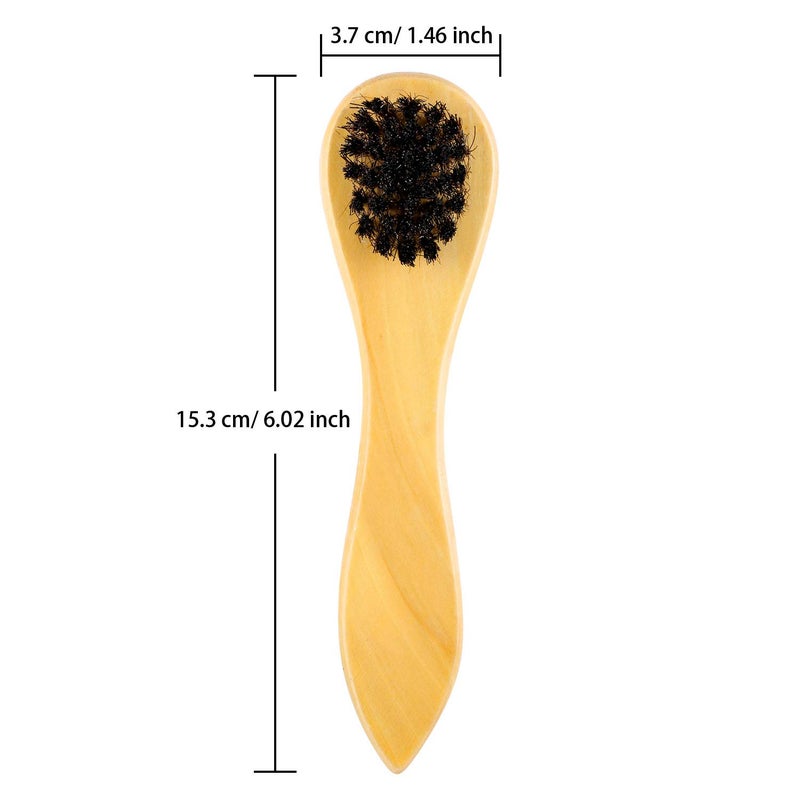 Jovitec 3 Pieces Horsehair Polish Applicator Brush Kit Saddle Soap Shoe Shine Brush Leather Boot Clean Dauber Applicators(Wax Yellow) - Image 2